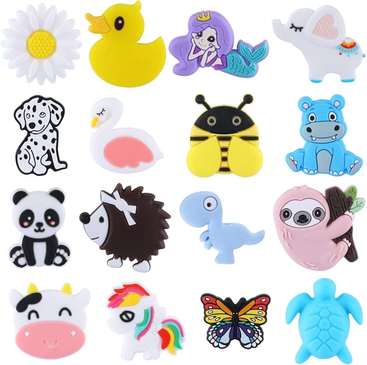 16 Pcs Butterfly Animal DIY Silicone Beads Bulk - Make Handicrafts